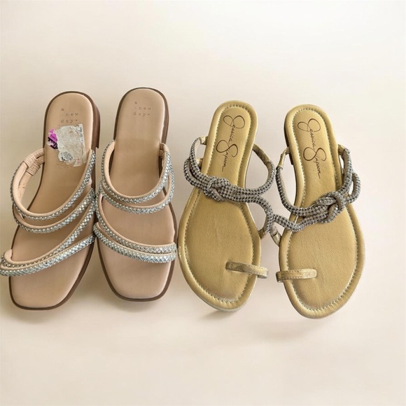 Jessica Simpson Shoes - 2 pair of sparkle strap sandals